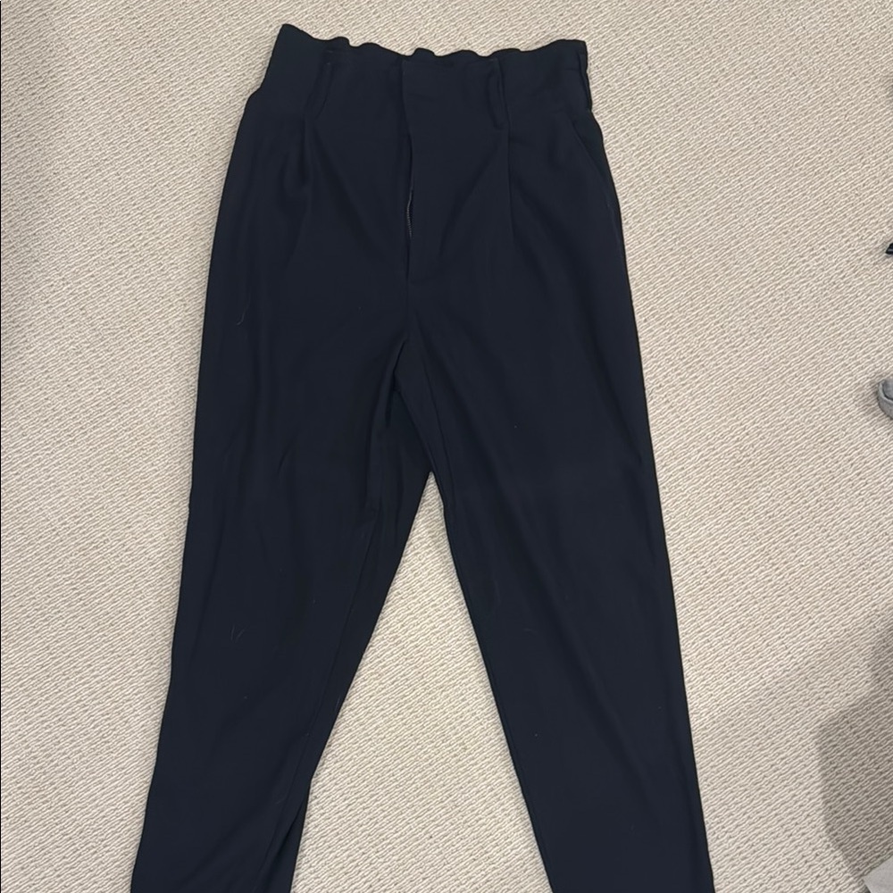 Navy and Black Checked Ultra High-Waisted Pants